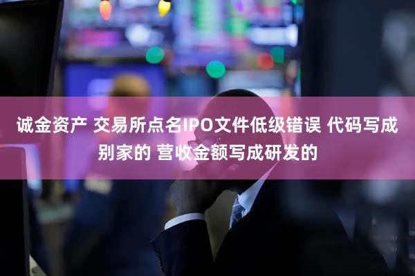 诚金资产 交易所点名IPO文件低级错误 代码写成别家的 营收金额写成研发的